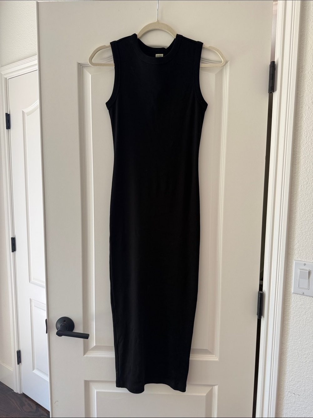 Flore Flore Sleeveless Black Midi Dress - Classic Tank Style